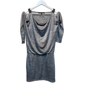 White House Black Market Womens Gray Cold Shoulder Party Dress Size XXS